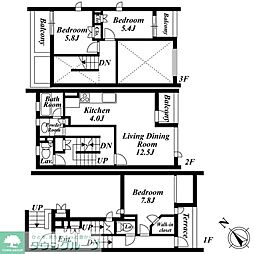 プレミアガーデン本郷 3LDKの間取図画像
