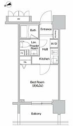 プライムアーバン神楽坂 1Kの間取図画像