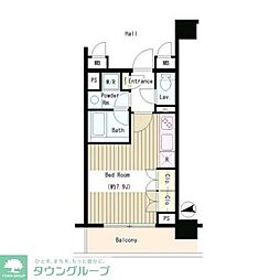 シティカレント大手町 ワンルームの間取図画像