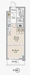 オーキッドレジデンス住吉 1DKの間取図画像