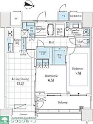 パークコート文京小石川ザタワー 2LDKの間取図画像