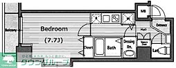 グランド・ガーラ西麻布 1Kの間取図画像