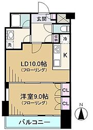 東建ニューハイツ市ヶ谷 1LDKの間取図画像