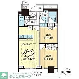 ザ・パークハウス晴海タワーズクロノレジデンス 2LDKの間取図画像