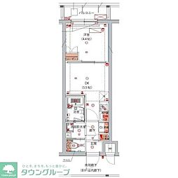 ハーモニーレジデンス大森山王THEGARDEN 1DKの間取図画像