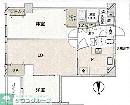 ツイン一の橋1号館 2LDKの間取図画像