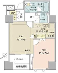ザ・パークハウス千代田麹町 1LDKの間取図画像