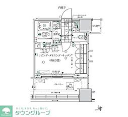 ローレルタワールネ浜松町 ワンルームの間取図画像