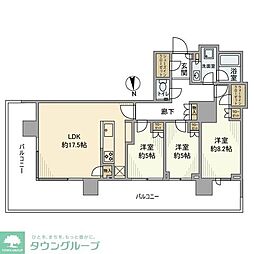 HARUMIFLAGPARKVILLAGET棟 3LDKの間取図画像