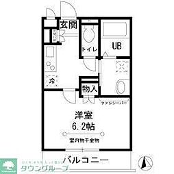 サニーサイド旗の台 1Kの間取図画像