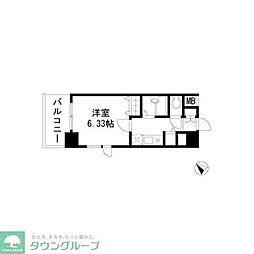 ドエルイン月島 1Kの間取図画像