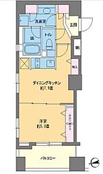 カスタリア高輪台 1DKの間取図画像