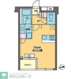 カスタリア高輪台2 ワンルームの間取図画像