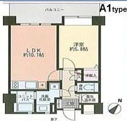 Daiwa芝浦ビル 1LDKの間取図画像