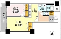 品川シーサイドビュータワー1 1LDKの間取図画像