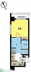 スカイコート三田慶大前 1Kの間取図画像