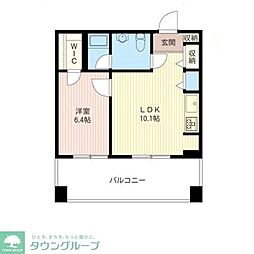 レジデンスシャルマン月島 1LDKの間取図画像