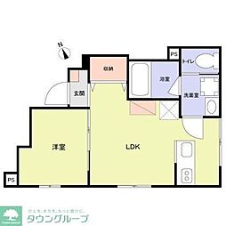WoodCrest中延Residence 1LDKの間取図画像
