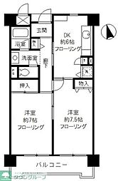 ソレイユ西六郷 2DKの間取図画像