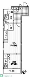 パシフィックコート中延 1Kの間取図画像