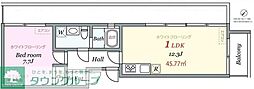 グランドハウス中目黒 1LDKの間取図画像