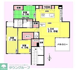 スクエアエビス 3LDKの間取図画像
