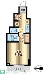 ドゥーエ西大島 1Kの間取図画像