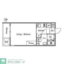 日興パレス神楽坂 1Kの間取図画像