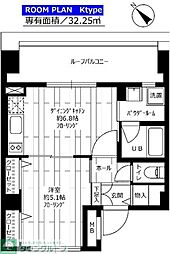 グランドコンシェルジュ早稲田 1DKの間取図画像