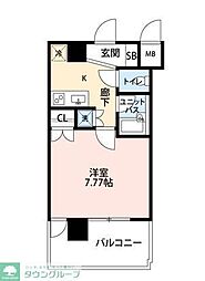 プレール東神田 1Kの間取図画像