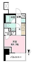 ザ・パークワンズ芝公園 1Kの間取図画像