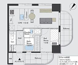 バームステージ三田 1LDKの間取図画像