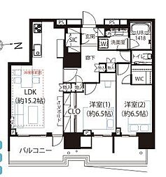 HARUMIFLAGPARKVILLAGET棟 2LDKの間取図画像