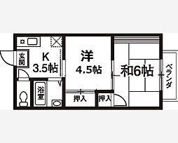本郷ハイツ 2階2Kの間取り