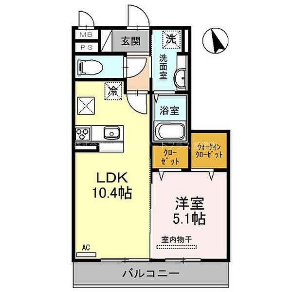 ボヌール 103｜滋賀県栗東市岡(賃貸アパート1LDK・1階・40.18㎡)の写真 その2