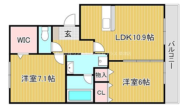 フェリーチェファミリア B101｜滋賀県大津市大江５丁目(賃貸アパート2LDK・1階・58.37㎡)の写真 その2