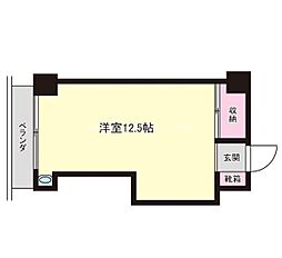 リコースクエアビル 3階ワンルームの間取り