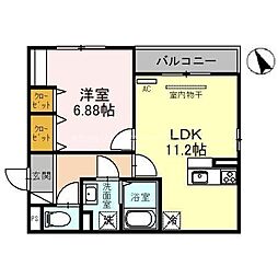 カーサシエル 1LDKの間取図画像