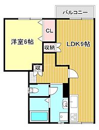 フォーブルM2 1LDKの間取図画像