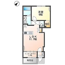 (仮)大萱2丁目新築アパート 1LDKの間取図画像
