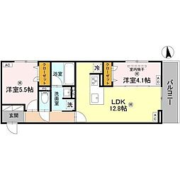 (新築仮称)D-room東矢倉 2LDKの間取図画像