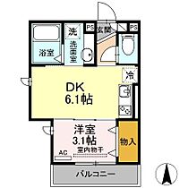 D-room kume 203 ｜ 愛知県豊橋市大橋通1丁目26-1（賃貸アパート1DK・2階・25.71㎡） その2