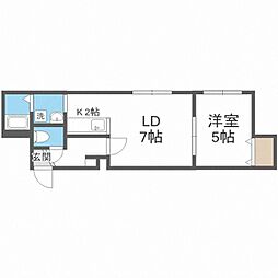 ドレエール 2階1LDKの間取り