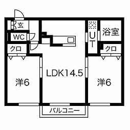 HORNET 3階2LDKの間取り