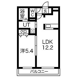 チェリーヒルズ 1LDKの間取図画像