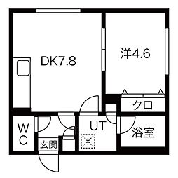 アッソルッソ澄川 1DKの間取図画像