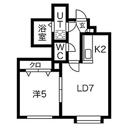 フローラ 1LDKの間取図画像