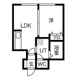 サンビレッヂ藤野 1LDKの間取図画像