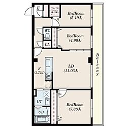 ミュンヘンスクエア2番館 3LDKの間取図画像