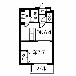 コーポウイニングヒル 1LDKの間取図画像